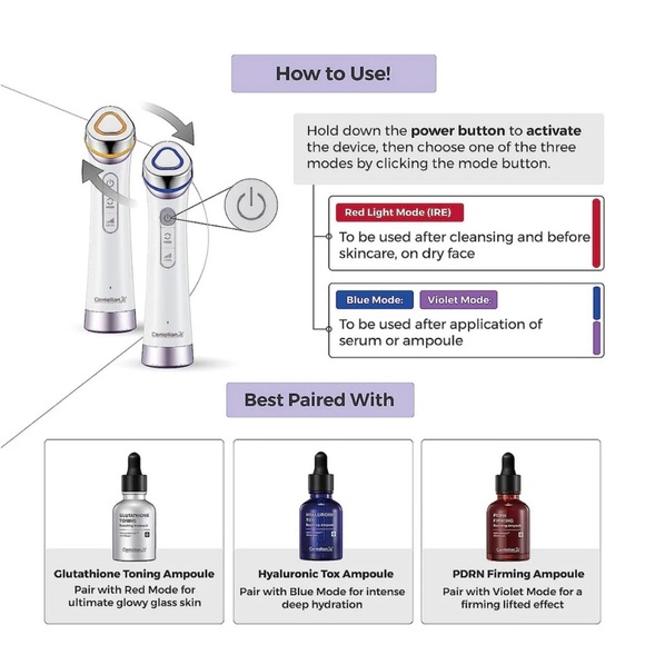 NWT CENTELLIAN 24 MADECA PRIME 3-IN-1 FACIAL TONING DEVICE - Picture 6 of 6